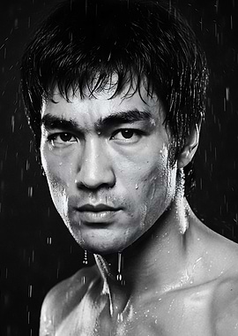 Bruce Lee in the rain