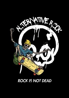 Alternative Rock Skeleton Skateboard