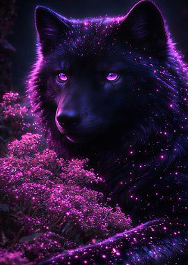 Neon Wolf Portrait