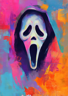 Ghostface Mask Abstract Painting