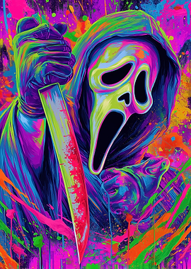 Colorful Scream Ghostface with Knife