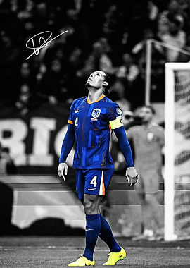 Van Dijk Soccer Player Portrait