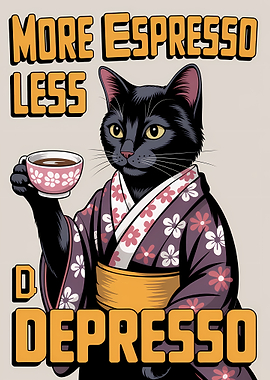 More Espresso Less Depresso Cat