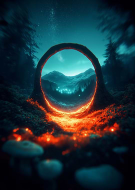 Mystical Portal in Forest Landscape