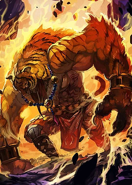 Tiger-Man Hybrid Fantasy Creature