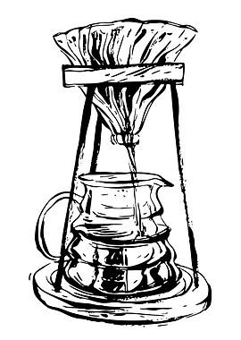 Pour-over coffee maker illustration