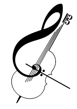 Cello and Treble Clef Illustration