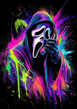 Scream Ghostface Neon Art