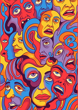 Psychedelic Faces Art