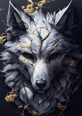 Wolf with Golden Veins
