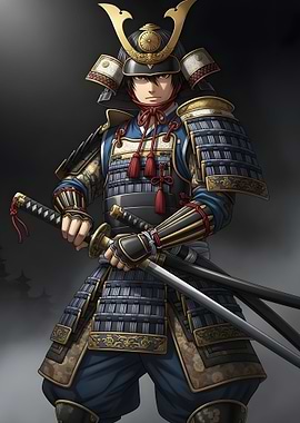 Samurai Warrior with Swords
