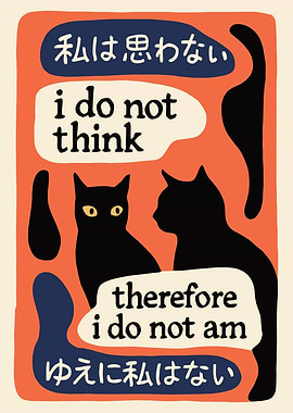 Cats and Existentialism Wall Art