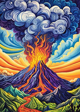 Volcano Eruption Landscape