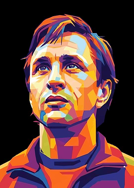 Johan Cruyff Colorful Portrait