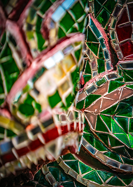 Mosaic Dragon Sculpture Detail