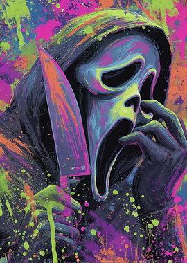 Scream Ghostface Colorful Art