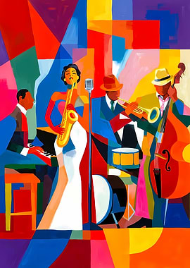 Abstract Jazz Band Performance Art