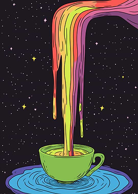 Cosmic Rainbow Tea Cup