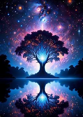 Cosmic Tree of Life Reflection
