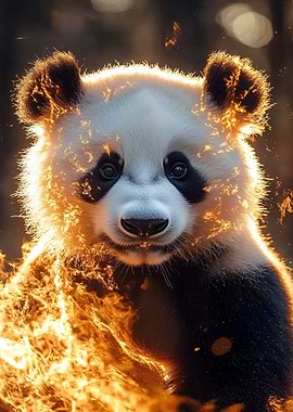 Fiery Panda Portrait