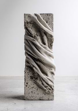 Concrete Block with Fabric Drape