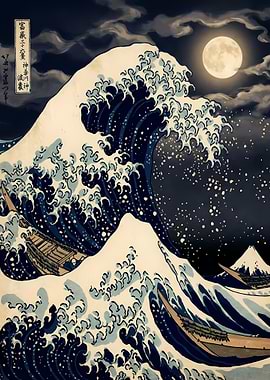The Great Wave off Kanagawa at Night