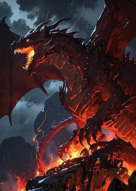 Fiery Dragon Illustration