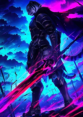 Armored Tiger Warrior with Glowing Sword