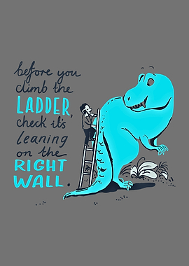 Dinosaur Ladder Safety Cartoon