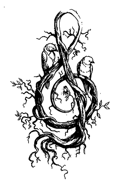 Treble Clef Tree with Birds