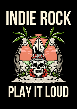 Indie Rock Skull Beach Illustration