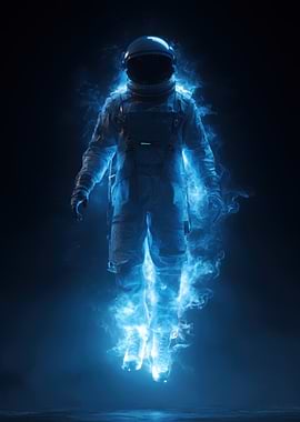 Astronaut in Blue Energy Field