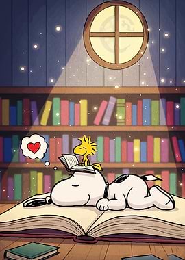 Snoopy and Woodstock Reading Dream
