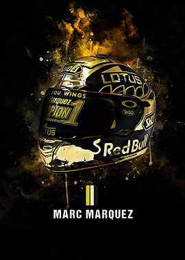 Marc Marquez Helmet Gold