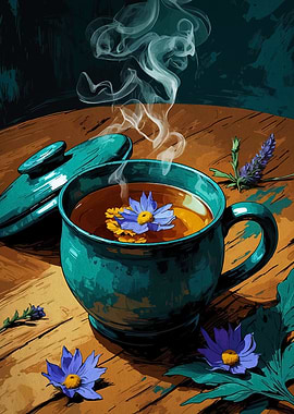 Floral Tea Still Life