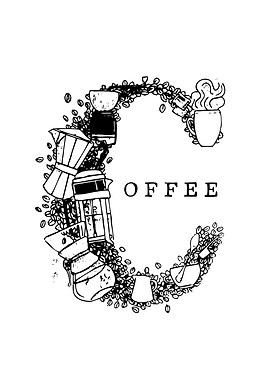 Coffee Letter C Illustration