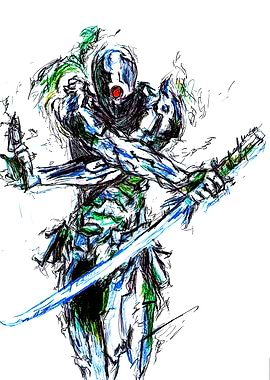 metal gear solid snake eater with Sword Sketch