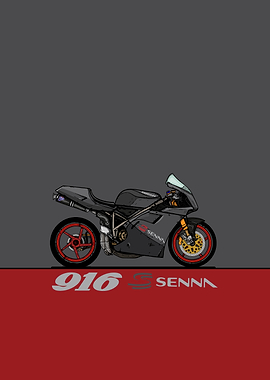 Ducati 916 Senna – Motorcycle Illustration
