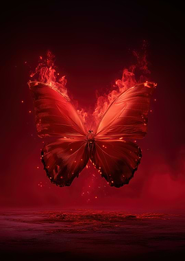 Fiery Red Butterfly