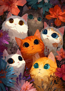 Cats and Flowers