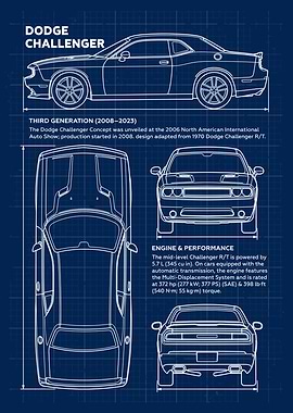 Car Dodge Challenger Blueprint