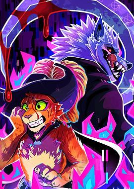 Furry Witch and Werewolf Digital Art