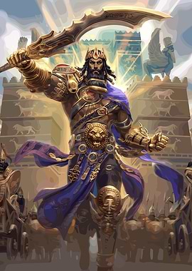 Epic King with Sword and Army