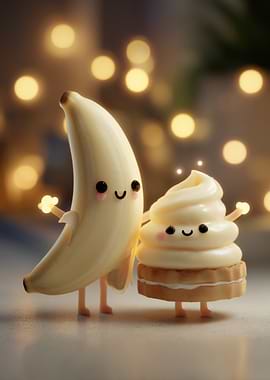 Cute Banana and Dessert Friends