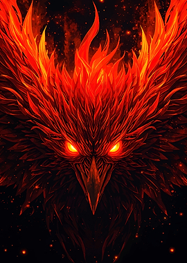 Fiery Phoenix Digital Art