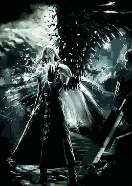 Sephiroth with Wing and Sword