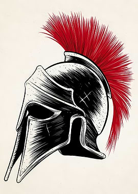 Spartan Helmet with Red Plume