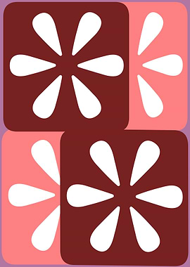 Floral Pattern in Squares