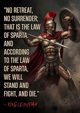 Spartan Warrior with Quote