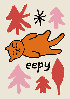 eepy cat poster